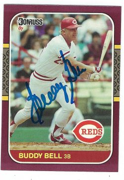 Autographed BUDDY BELL 1987 Donruss Opening Day Card