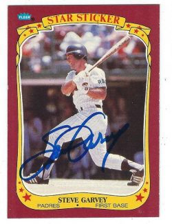 Autographed STEVE GARVEY 1986 Fleer Star Sticker Card
