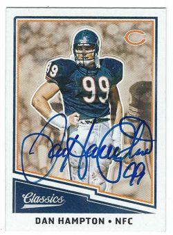 Autographed DAN HAMPTON 2017 Classics Chicago Bears Card