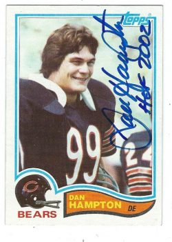 Autographed DAN HAMPTON 1982 Topps Chicago Bears Card