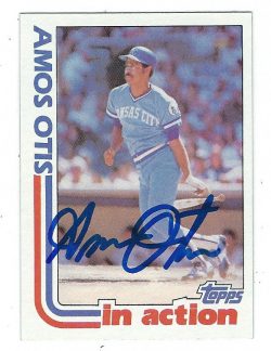 Autographed AMOS OTIS 1982 TOPPS Card
