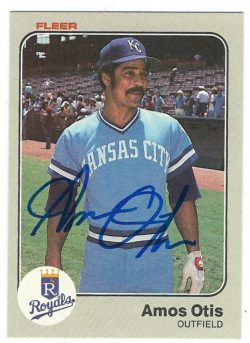 Autographed AMOS OTIS 1983 Fleer Card