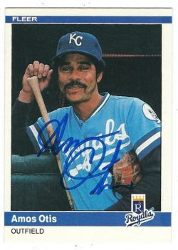 Autographed AMOS OTIS 1984 Fleer Card