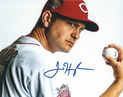 AUTOGRAPHED JARED HUGHES 8X10 Cincinnati Reds Photo
