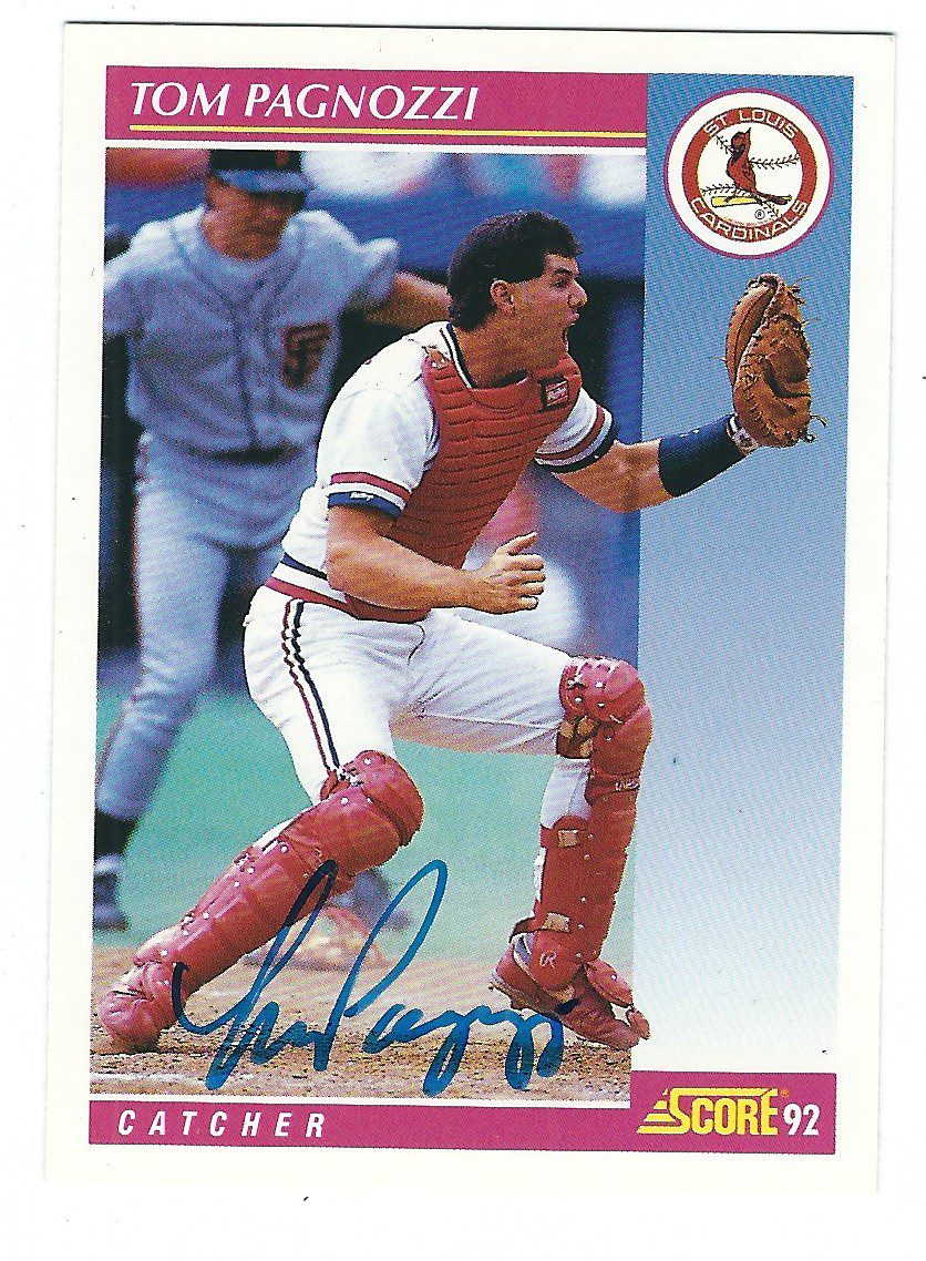 Autographed TOM PAGNOZZI 1992 Score Card Main Line Autographs
