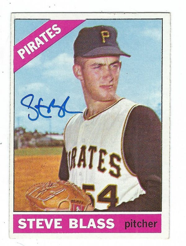 Autographed STEVE BLASS 1966 Topps Card