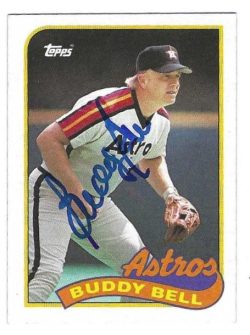 Autographed BUDDY BELL Houston Astros 1989 Topps Card