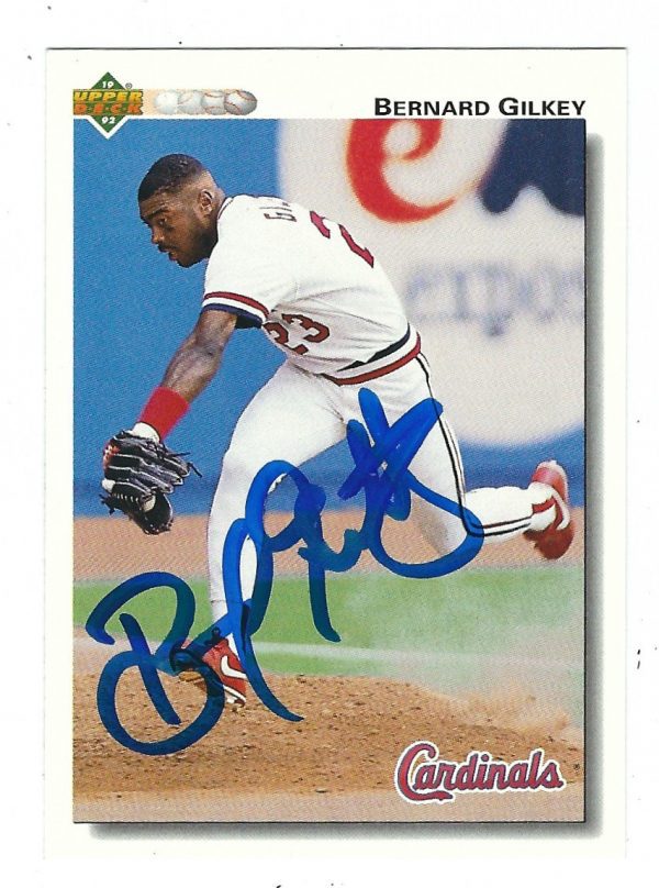 Autographed BERNARD GILKEY 1992 Upper Deck Card
