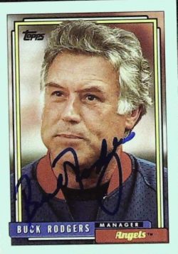 Autographed BUCK RODGERS 1992 Topps Card