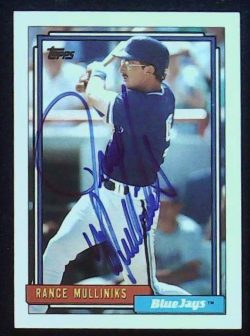 Autographed RANCE MULLINIKS 1992 Topps Card