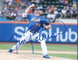 Autographed TIM PETERSON 8X10 New York Mets photo