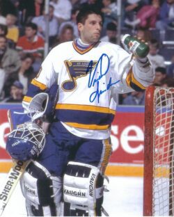 Autographed VINCENT RIENDEAU 8X10 St. Louis Blues Photo