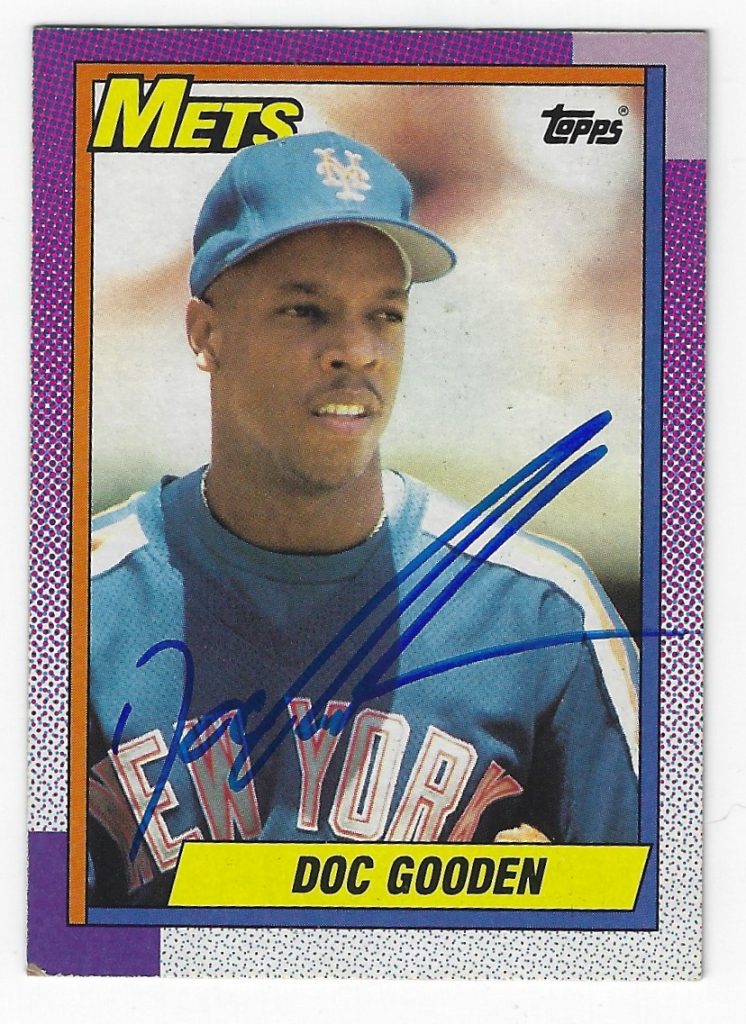 AUTOGRAPHED DOC GOODEN 1990 Topps New York Mets Card Main Line Autographs