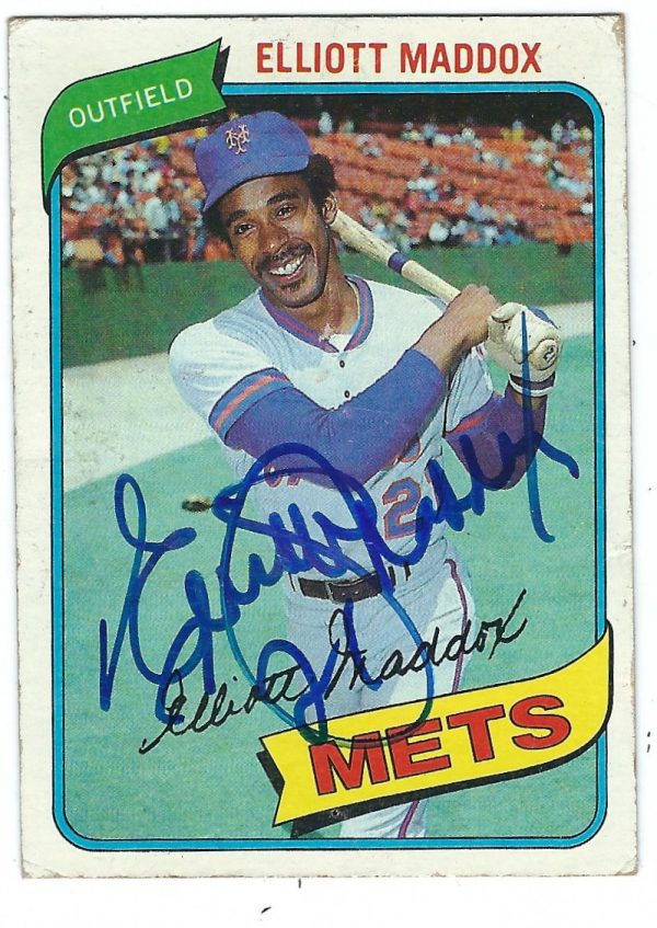 Autographed ELLIOTT MADDOX 1980 Topps Card