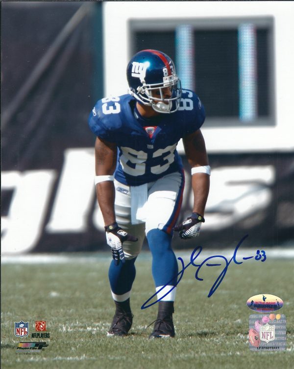 Autographed SINORICE MOSS 8X10 New York Giants Photo