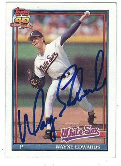 Autographed WAYNE EDWARDS 1991 Topps Card
