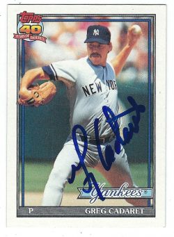 Autographed GREG CADARET 1991 Topps Card