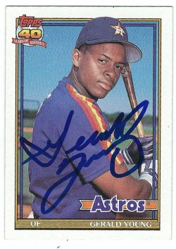 Autographed GERALD YOUNG 1991 Topps Card