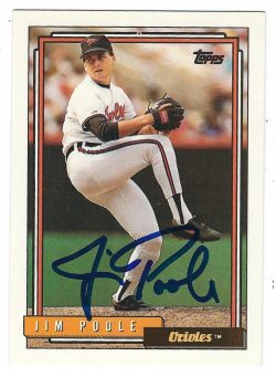 Autographed JIM POOLE 1992 Topps Card