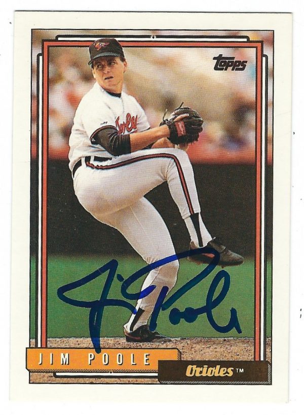 Autographed JIM POOLE 1992 Topps Card