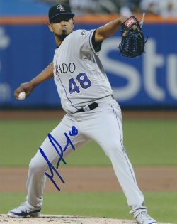 AUTOGRAPHED GERMAN MARQUEZ 8X10 Colorado Rockies Photo
