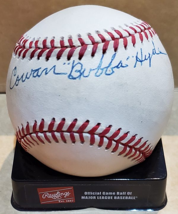 Autographed COWAN "BUBBA" HYDE Official American League Baseball