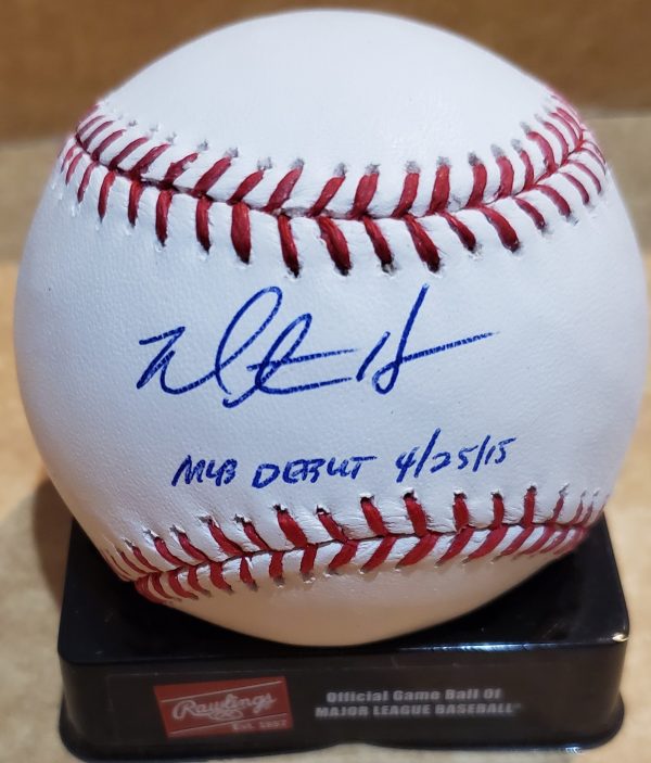 Autographed MITCH HARRIS "MLB Debut 4/25/15" Official Major League Baseball