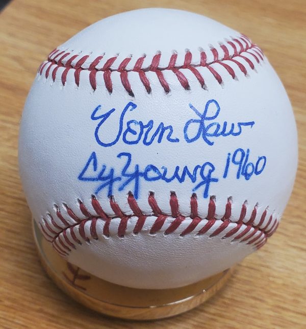 Autographed VERN LAW "1960 Cy Young" Official Major League Baseball