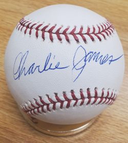 Autographed CHARLIE JAMES Official Major League Baseball