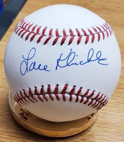 Autographed LOU KLIMCHOCK Rawlings Official Major League Baseball