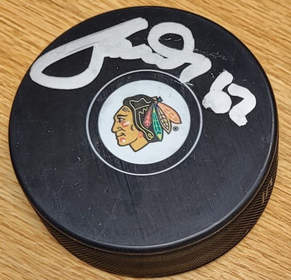 Autographed MICHAEL FROLIK Chicago Blackhawks Hockey Puck