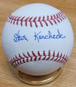 Autographed STEVE KORCHECK Rawlings Official Major League Baseball