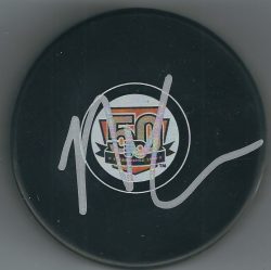 Autographed NICK COUSINS Philadelphia Flyers 50th Anniversary Hockey Puck