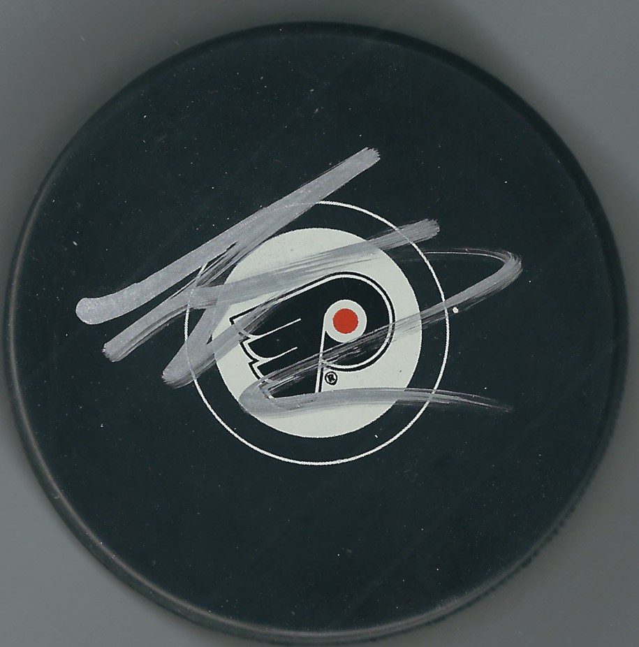 Autographed SCOTT LAUGHTON Philadelphia Flyers Hockey Puck - Main Line ...