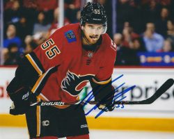Autographed NOAH HANIFIN 8X10 Calgary Flames Photo