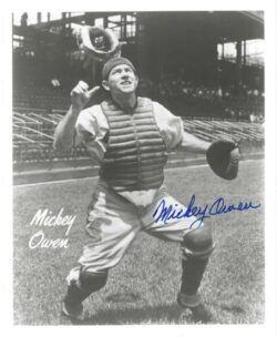 AUTOGRAPHED MICKEY OWEN 8X10 Brooklyn Dodgers photo