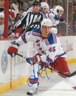 Autographed KRIS NEWBURY 8X10 New York Rangers Photo
