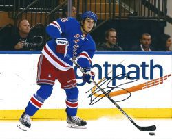 Autographed BRADY SKJEI 8X10 New York Rangers Photo