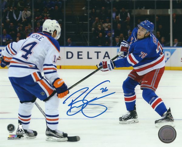 Autographed BRADY SKJEI 8X10 New York Rangers Photo