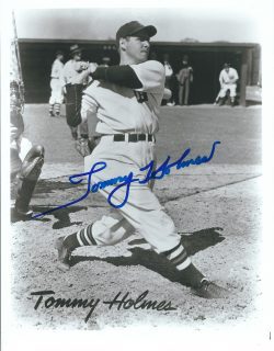 AUTOGRAPHED TOMMY HOLMES 8X10 Boston Braves Photo