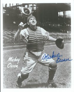 AUTOGRAPHED MICKEY OWEN 8X10 Brooklyn Dodgers photo