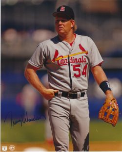 AUTOGRAPHED TRACY WOODSON 8X10 St. Louis Cardinals photo