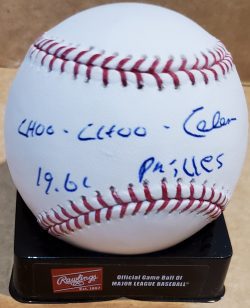 CHOO CHOO COLEMAN "1961 Phillies" Autographed Official Major League Baseball