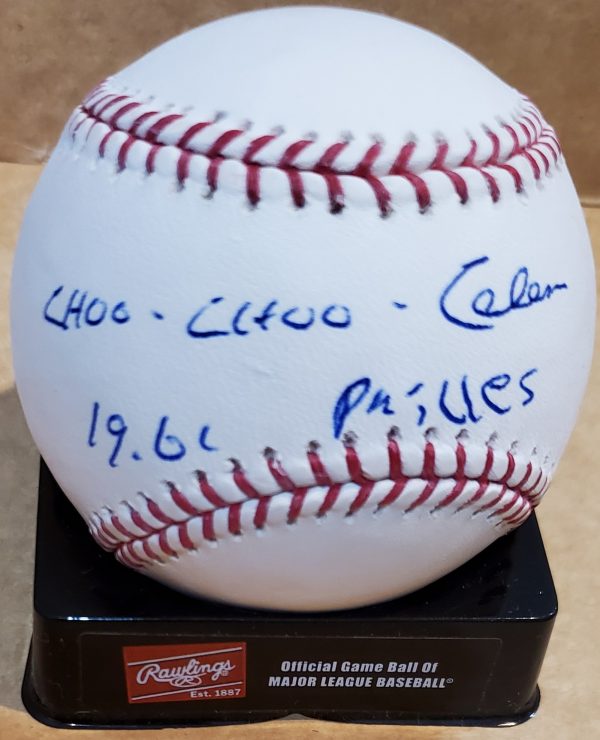 CHOO CHOO COLEMAN "1961 Phillies" Autographed Official Major League Baseball
