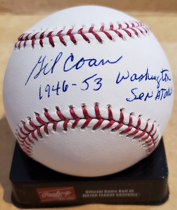 Autographed GIL COAN  "1946-53 Washington Senators" Official Major League Baseball