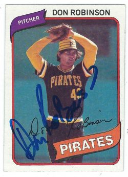 Autographed DON ROBINSON 1980 Topps Card