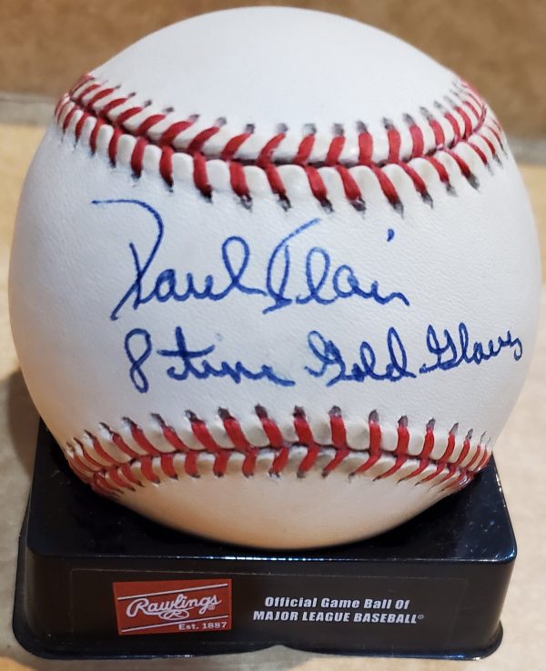 Autographed Paul Blair "8X Gold Glove" Rawlings Official American League Baseball