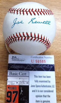 Autographed JOE SEWELL Official American League Baseball JSA
