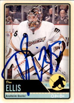 Autographed 2012-13 O-Pee-Chee Dan Ellis Anaheim Ducks Hockey Card