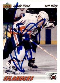 Autographed 1991-92 Upper Deck #289 Randy Wood New York Islanders Hockey card